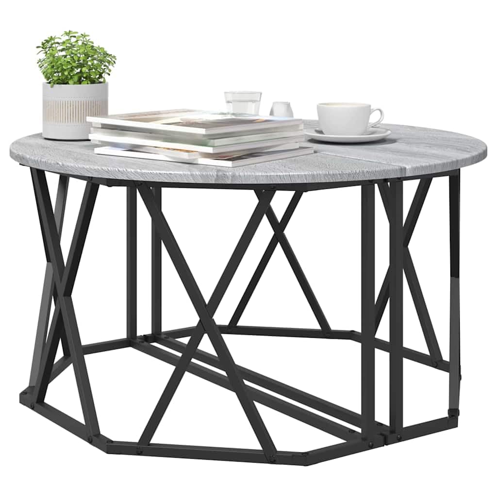 vidaXL Couchtisch Sonoma-Grau 80x80x42 cm Wohnzimmertisch