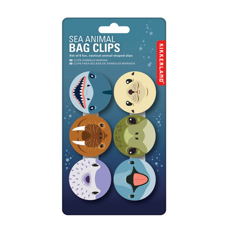 Kikkerland Sea Animal Bag Clips Tütenclips 6er Set