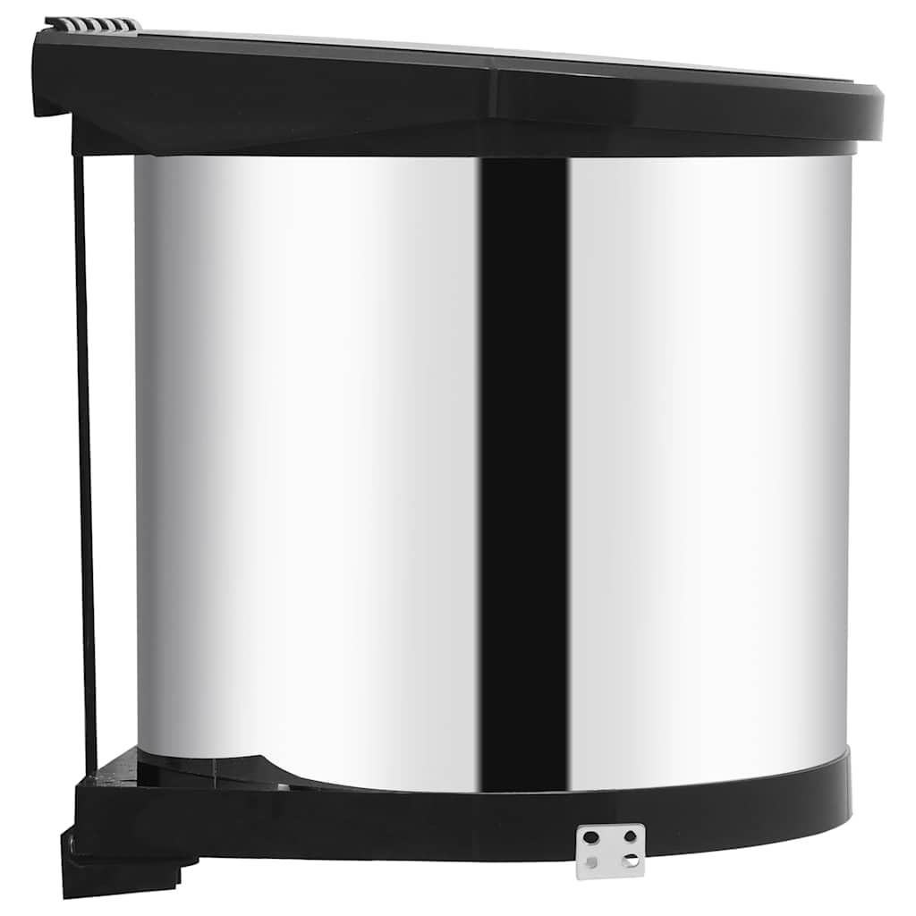 vidaXL Heim & Garten Einbau-Mülleimer 8 L schwarz Edelstahl