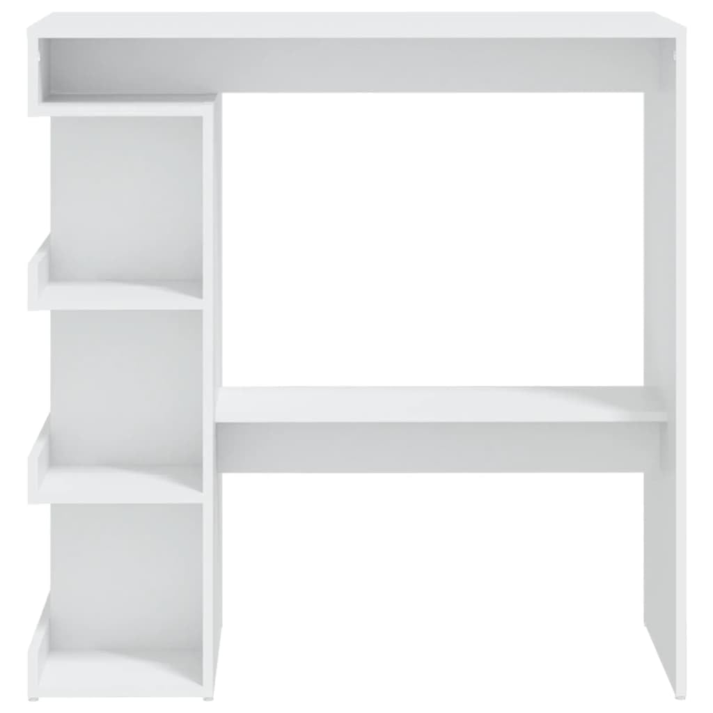vidaXL Bartisch Weiß 100x50x101,5cm Holzwerkstoff mit Regal