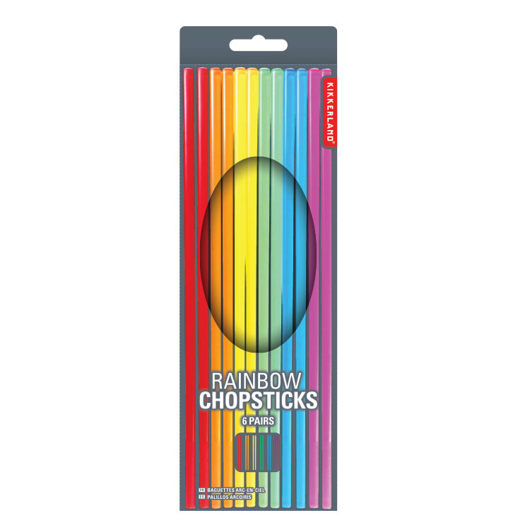 Kikkerland Kitchen Rainbow Essstäbchen 6er Set rutschfest
