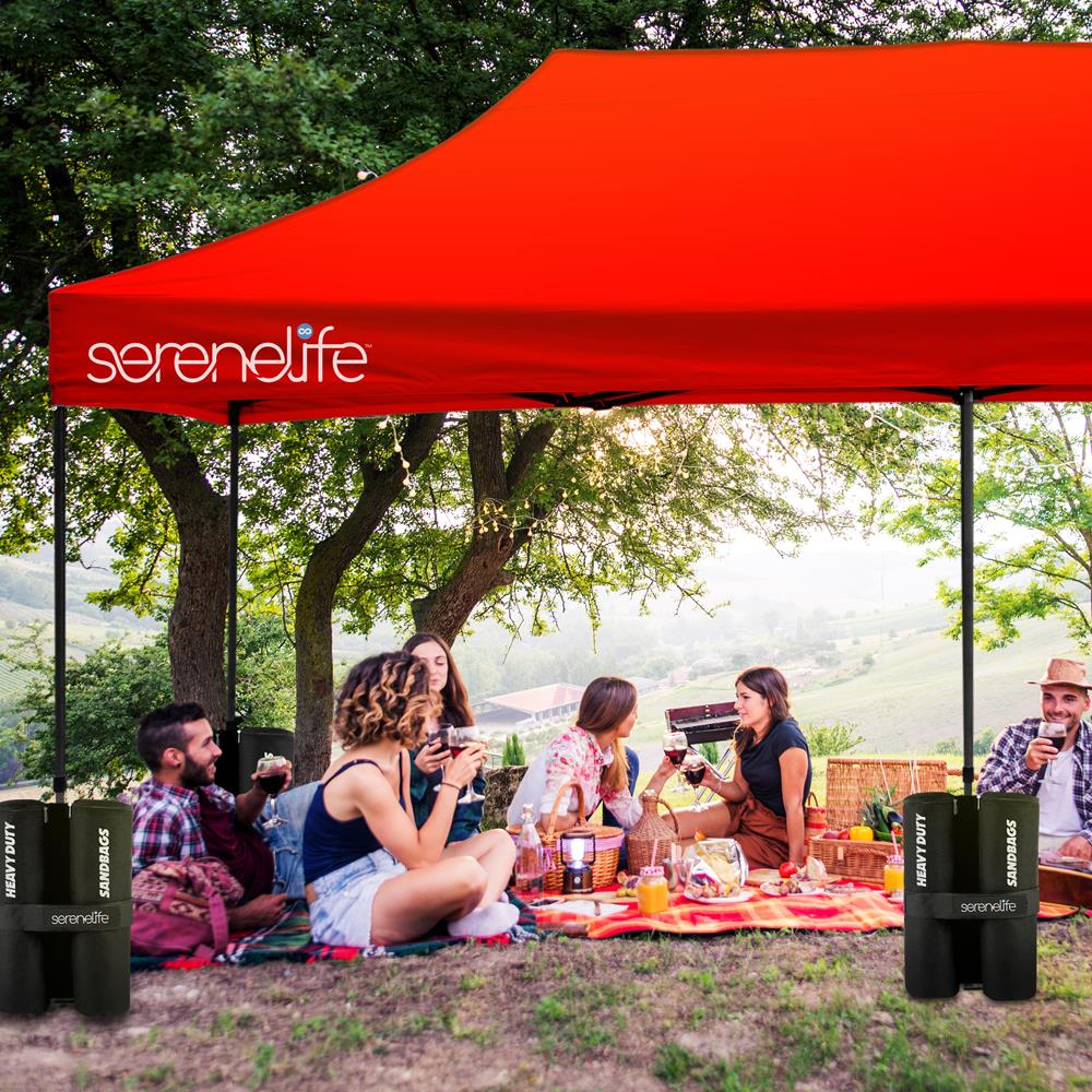 Serenelife Faltpavillon 3x6m Wasserdicht Rot 10 Pers.