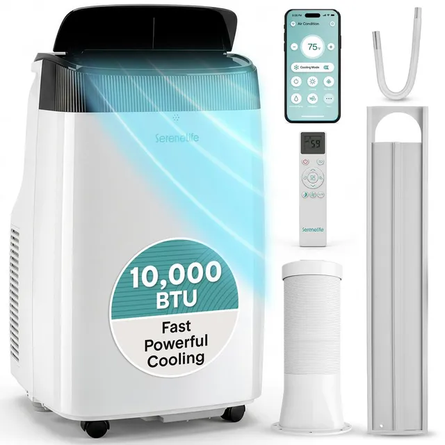 Serenelife Portable AC Klimaanlage 10000BTU WLAN Weiß