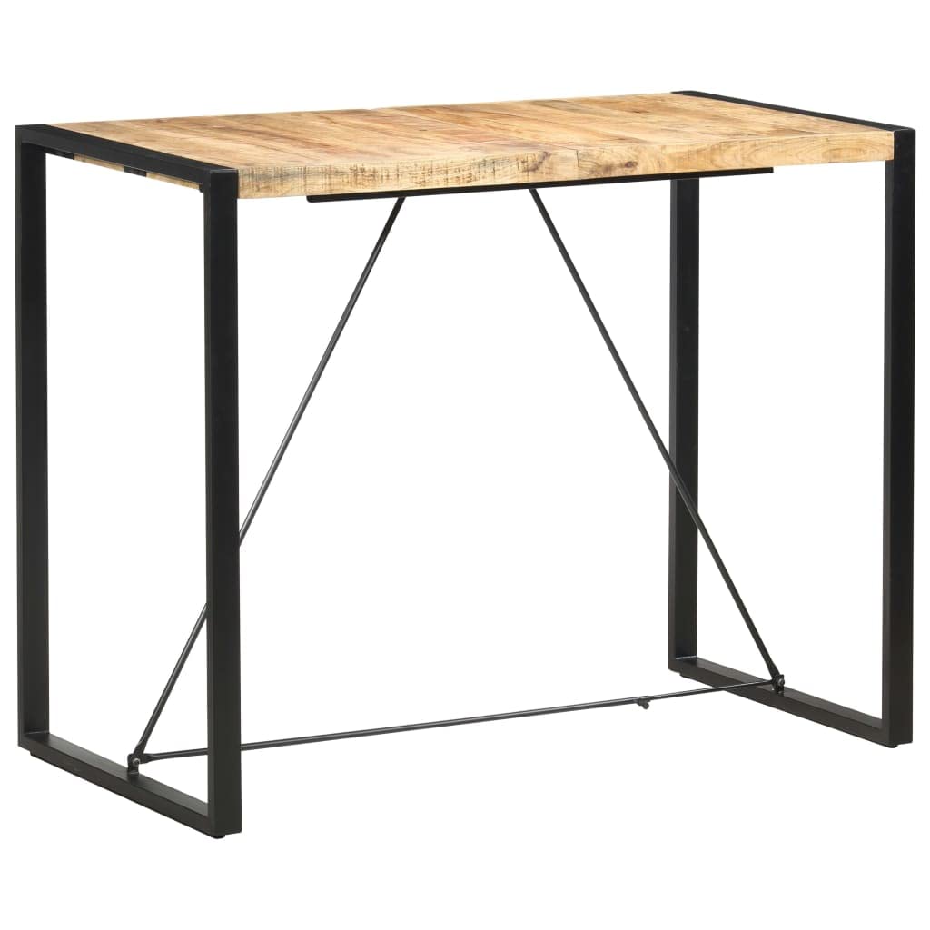 vidaXL Möbel Bartisch 140x70x110 Mango Hellbraun Stahl