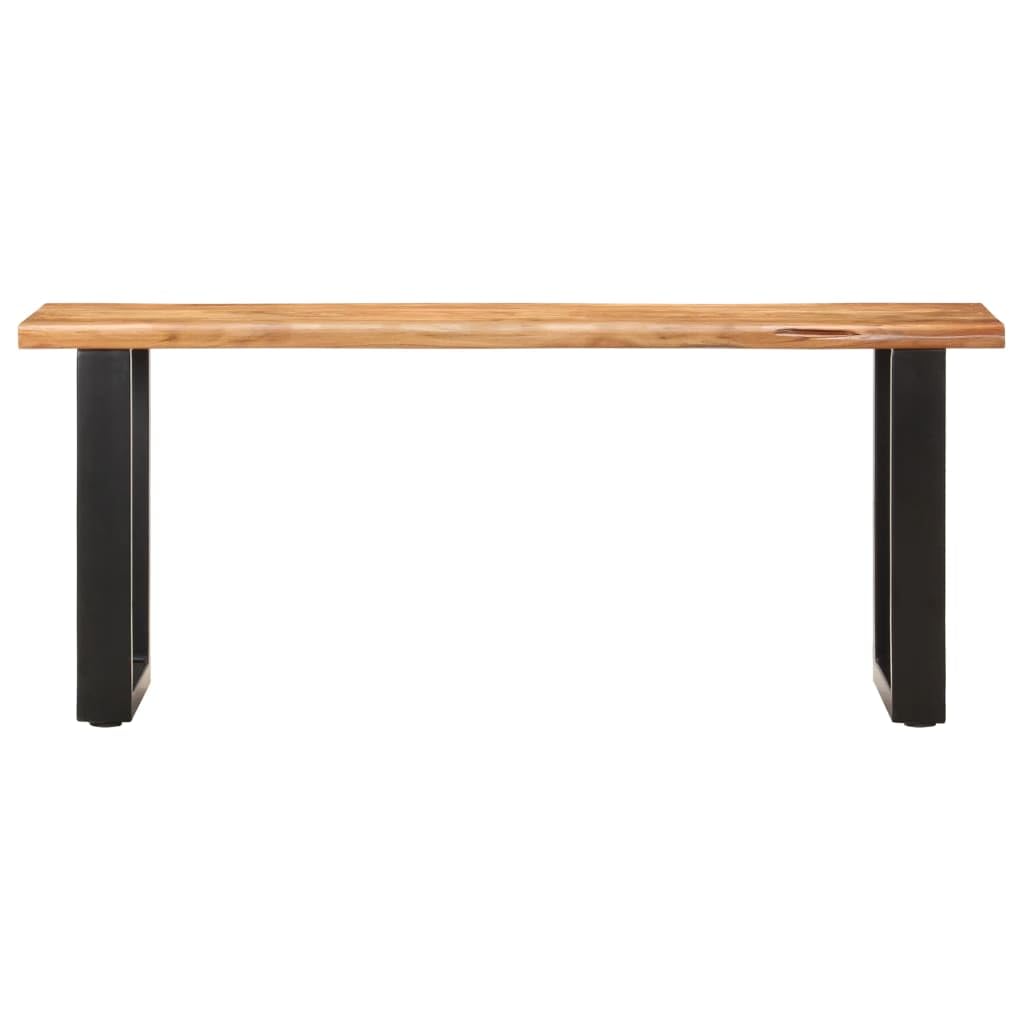 vidaXL Möbel Sitzbank Akazie 110 cm Naturkante Stahl