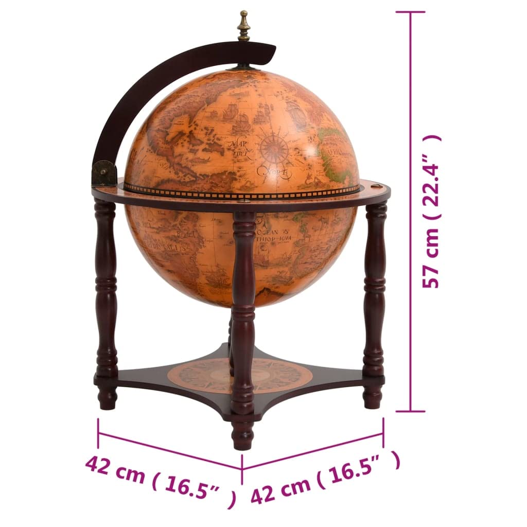 vidaXL Möbel Globusbar Minibar Braun Eukalyptus 42 cm