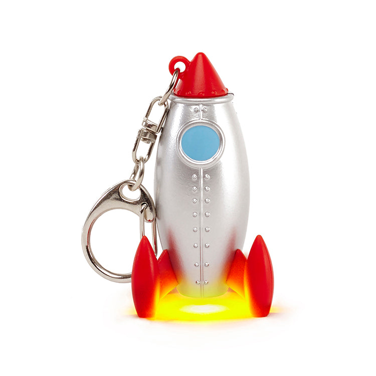 Kikkerland Rocket LED Sound Schlüsselanhänger Rakete Retro