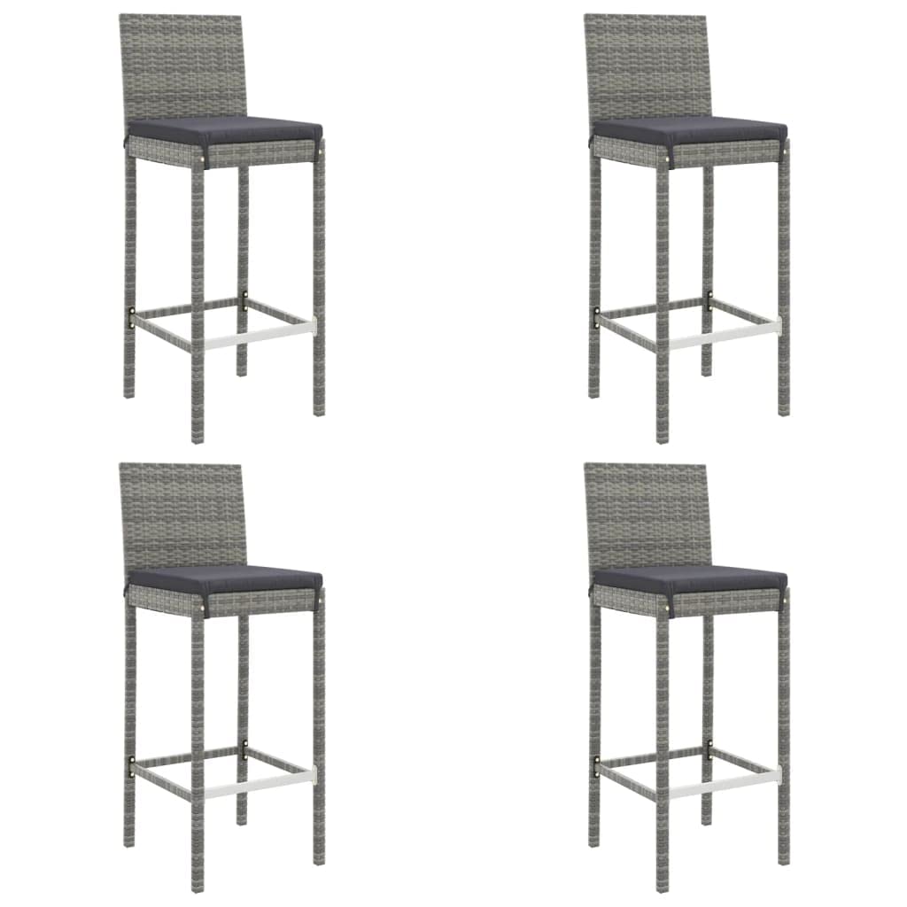 vidaXL Heim & Garten 5-tlg. Gartenbar-Set grau mit Kissen