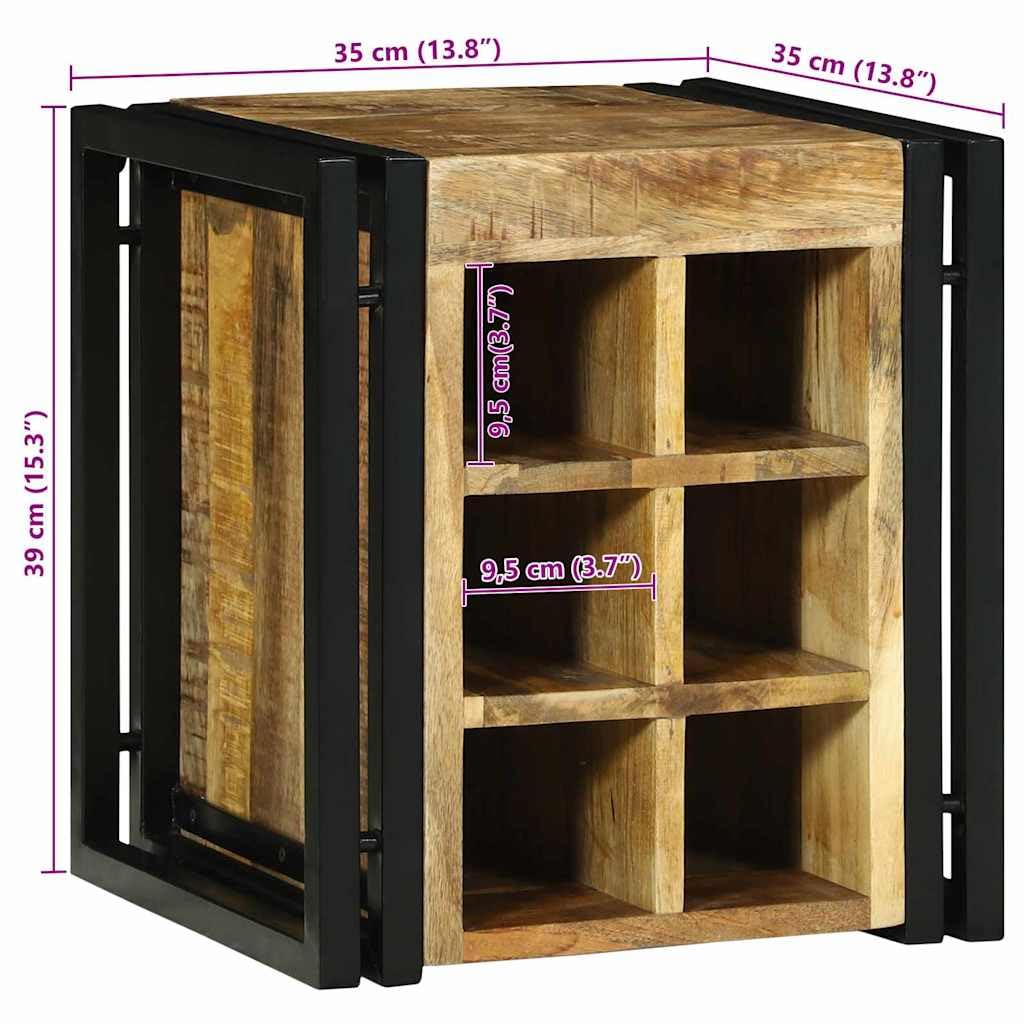 vidaXL Möbel Weinregal 34,5x35x39 Mango Braun-Schwarz