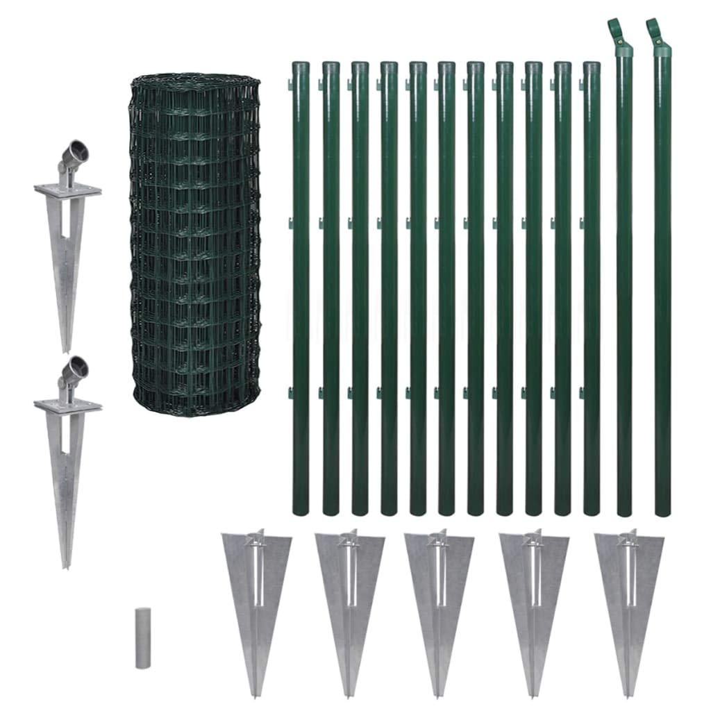 vidaXL Heim & Garten Maschendrahtzaun 10x0,8 m mit Pfosten
