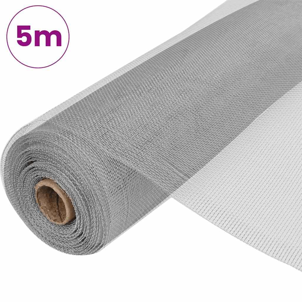 vidaXL Fliegengitter 100x500 cm Aluminium Silber