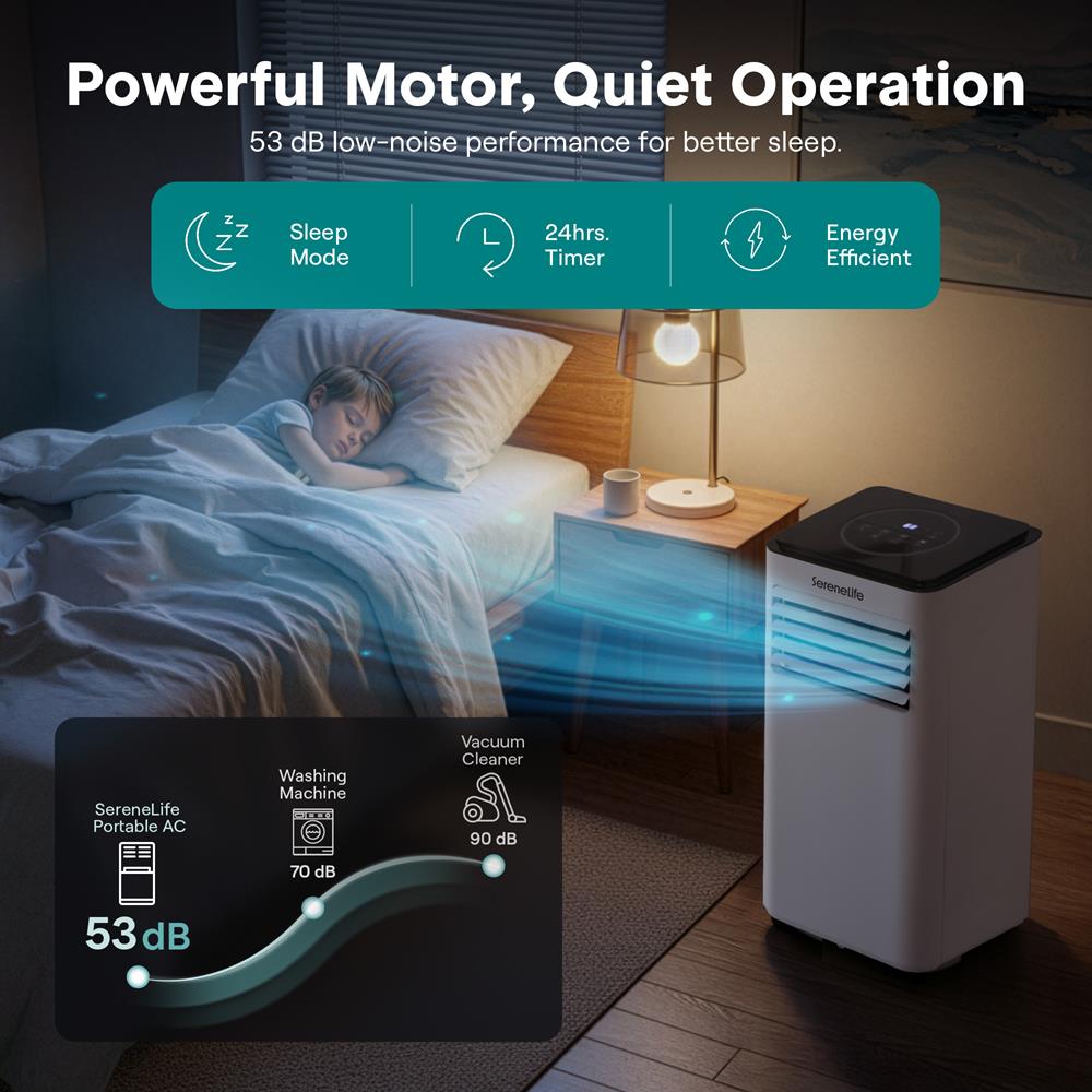 Serenelife Mobile Klimaanlage 8000 BTU mit Heizung Weiß