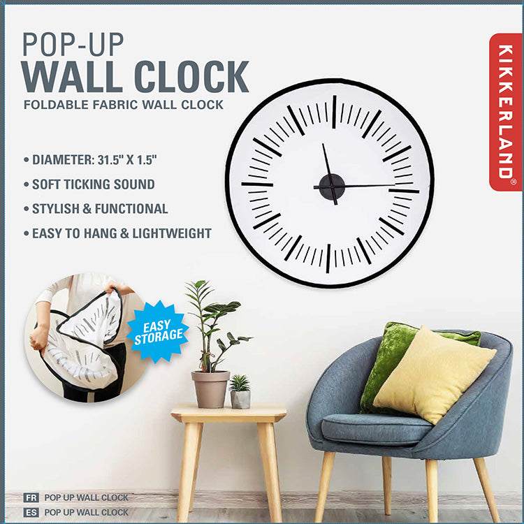 Kikkerland Home Pop-Up Wanduhr Wohnzimmer Deko