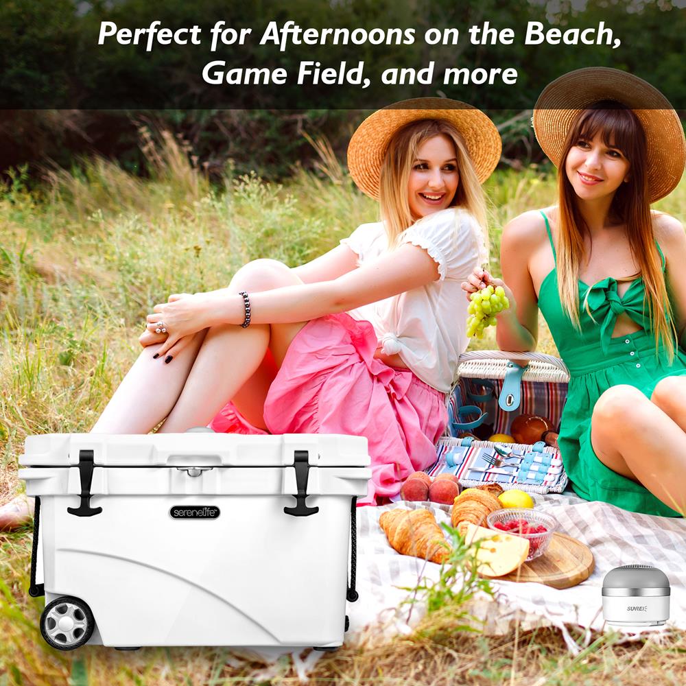 Serenelife Camping Kühlbox Weiß 42L für 63 Dosen