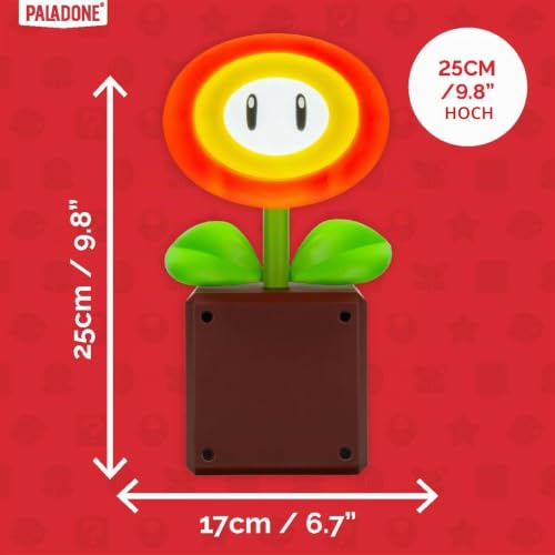 Paladone Super Mario Feuerblumen LED Lampe USB 3 Stufen