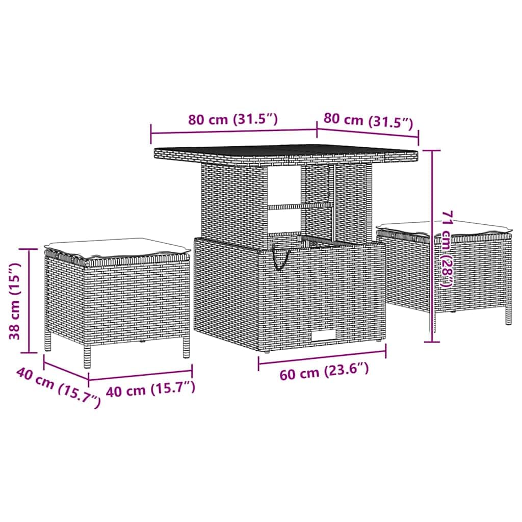 vidaXL Heim & Garten Gartensofa-Set 10-tlg Schwarz Akazie