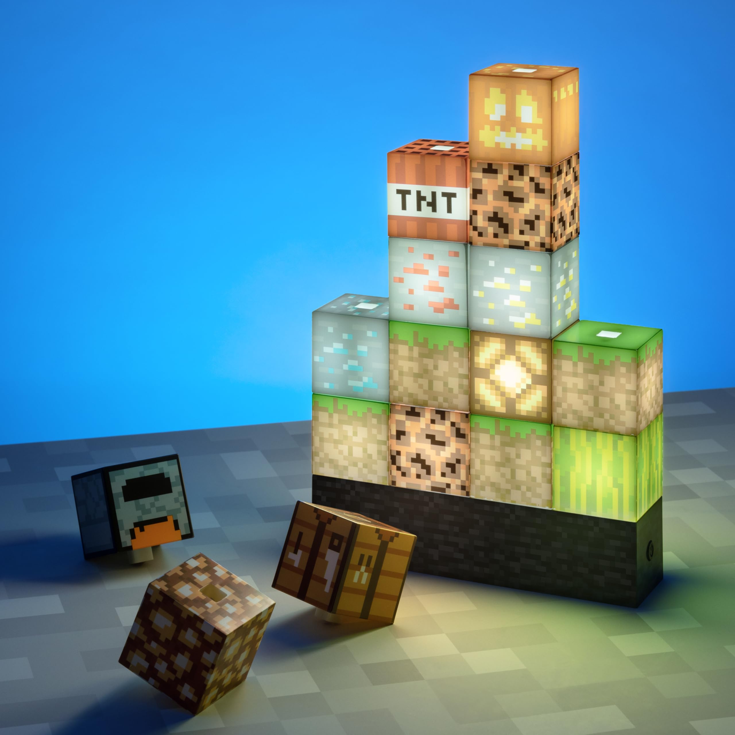 Paladone Lighting Minecraft Baulampe 16 Lichtblöcke Tischlampe