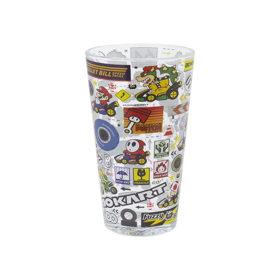 Paladone Mario Kart Glas Trinkglas farbiges Sammlerglas