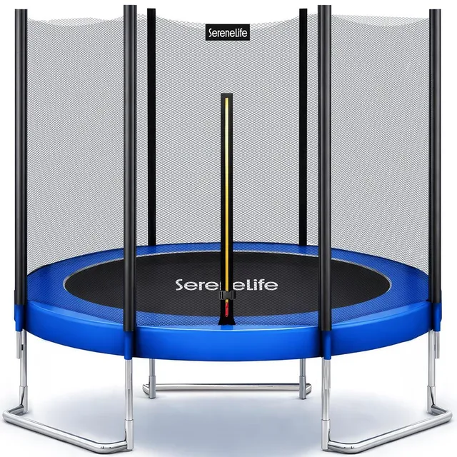 Serenelife Fitness Trampolin 8FT Blau mit Sicherheitsnetz Outdoor