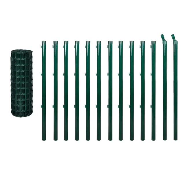 vidaXL Zaunset Gartenzaun 25x0,8 m PVC Draht mit Pfosten