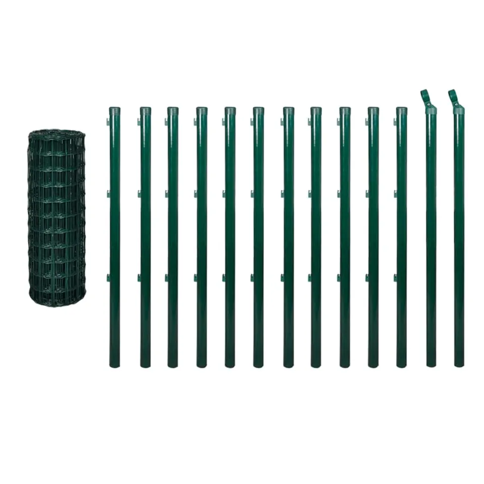 vidaXL Zaunset Gartenzaun 25x0,8 m PVC Draht mit Pfosten