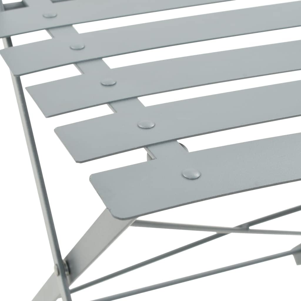 vidaXL Heim & Garten Bistro-Set Stahl Bistroset Grau klappbar
