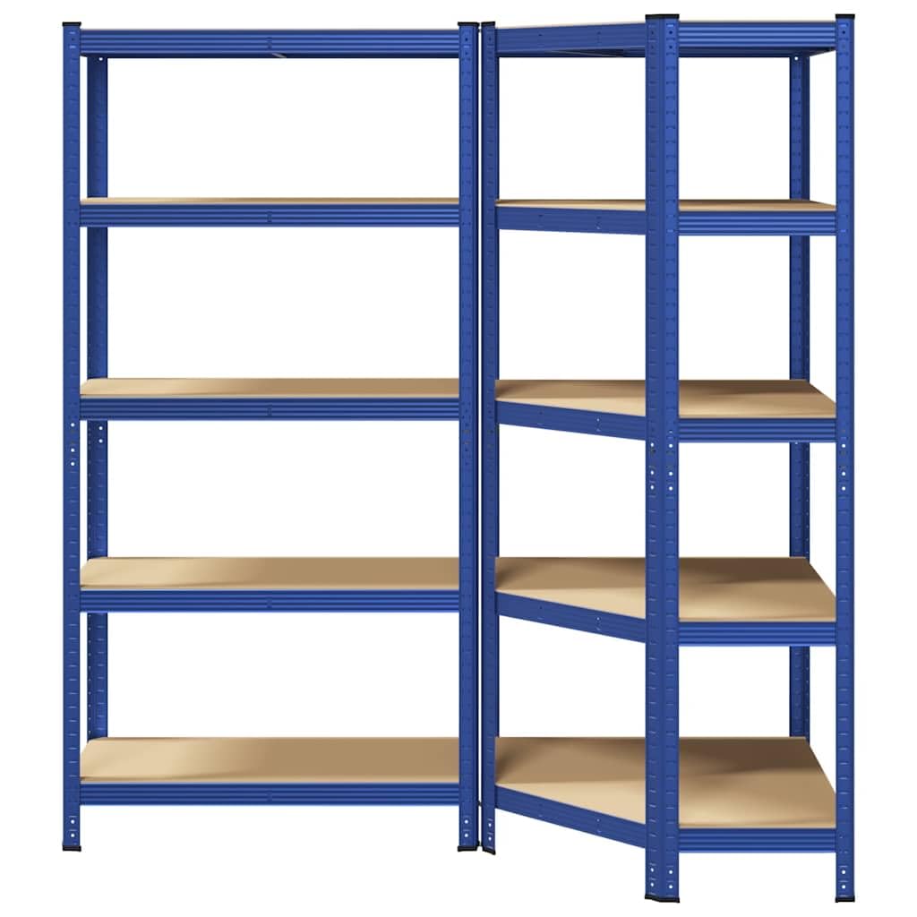 vidaXL Regal-Set 5 Böden 2-tlg Blau Schwerlastregal Stahl