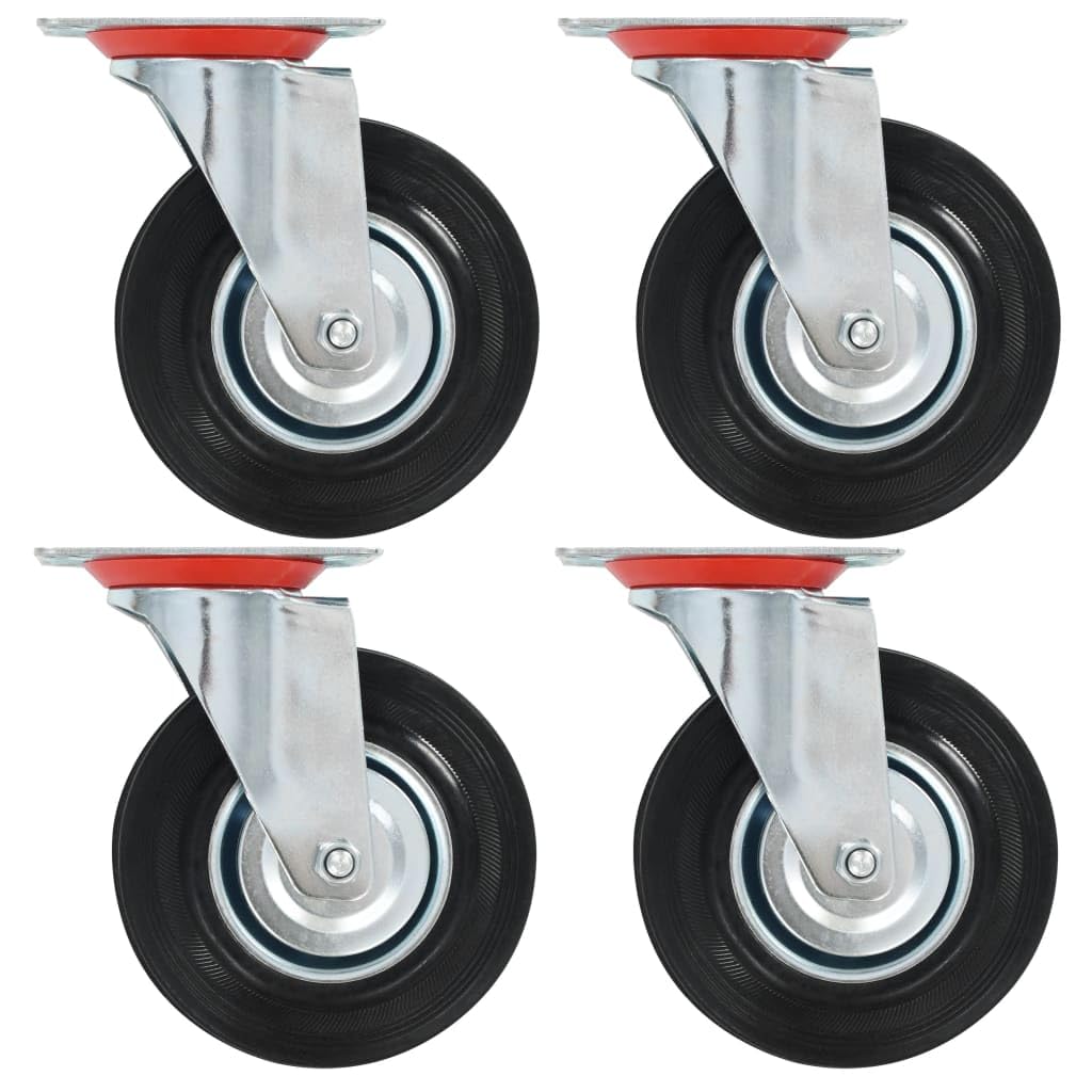 vidaXL Lenkrollen 125 mm Möbelrollen 4 Stk. Gummi 100 kg