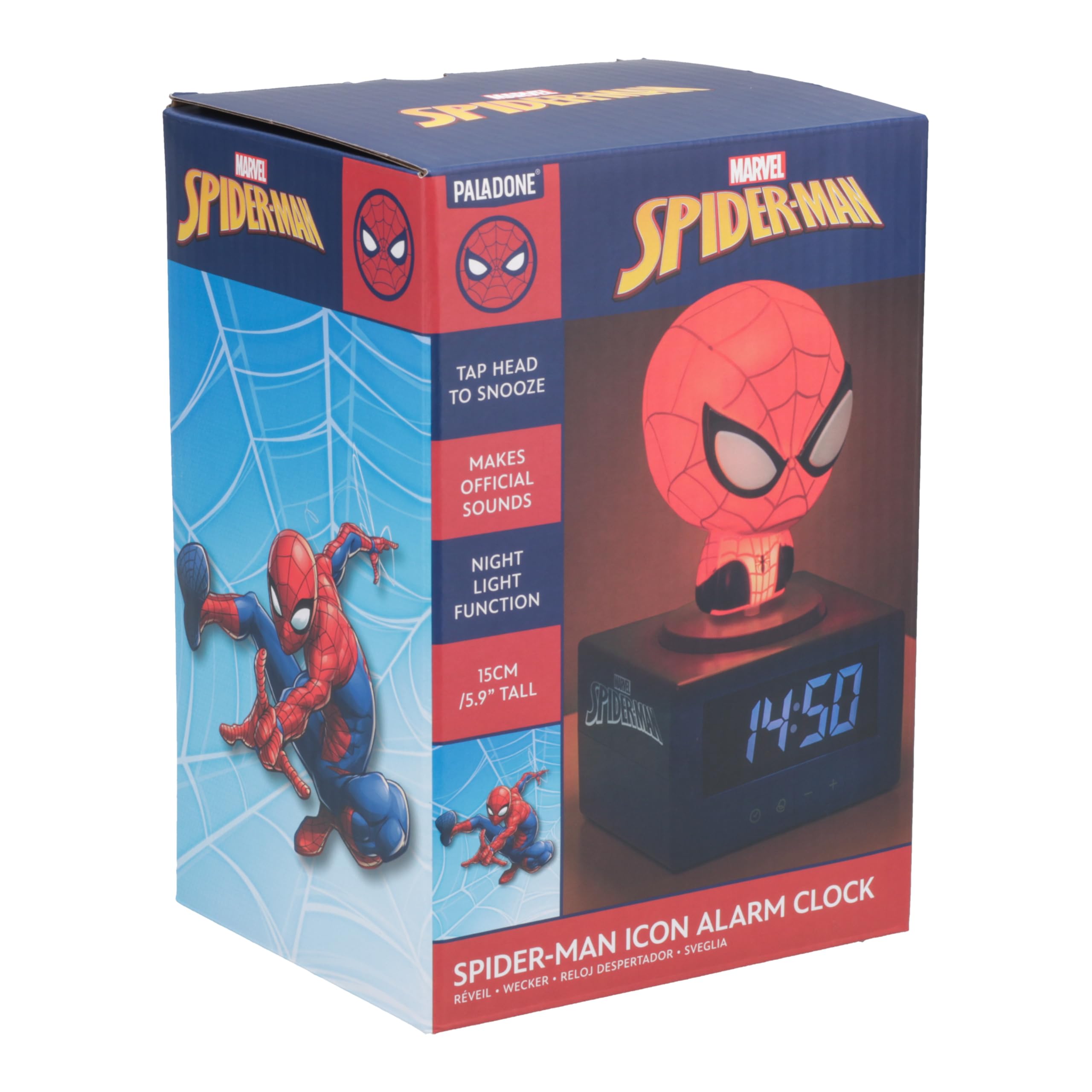 Paladone Spiderman Wecker Nachtlicht Musik Marvel Batterie