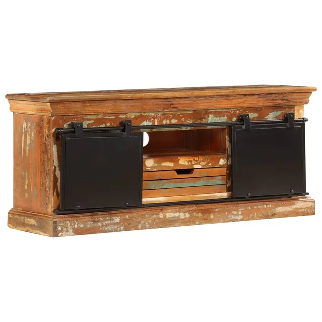 vidaXL Möbel TV-Schrank 110x30x45 cm Altholz Massiv Lowboard