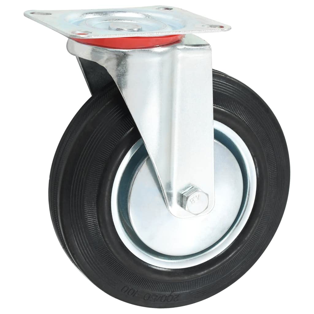 vidaXL Lenkrollen 4 Stk. 200 mm Gummi Möbelrollen Set