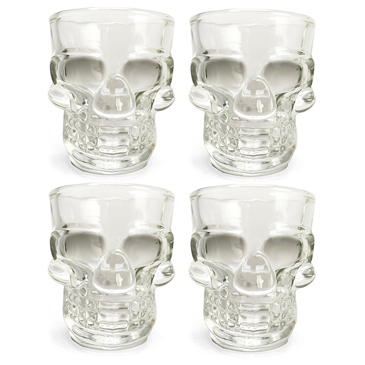 Kikkerland Kitchen Skull Shot Gläser 4er Set Totenkopf