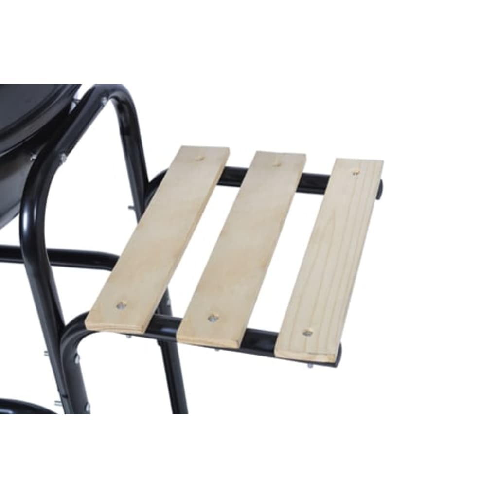 vidaXL Kugelgrill Holzkohlegrill schwarz 44 cm mit Wagen