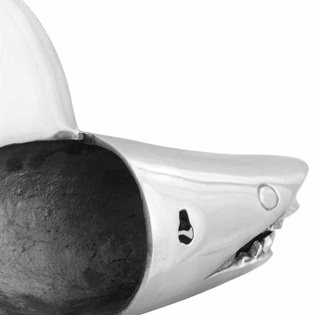 vidaXL Hai Skulptur Silber Aluminium 68 cm Deko