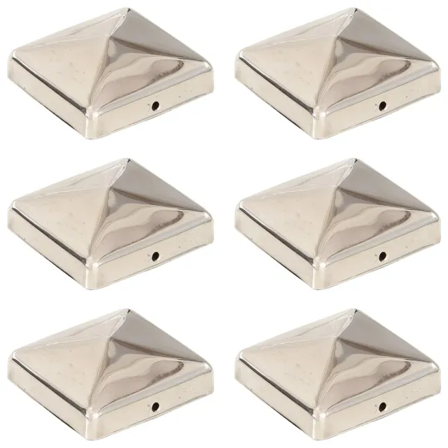vidaXL Pfostenkappe Pyramide 6er Set Edelstahl 71 mm Zaunkappe