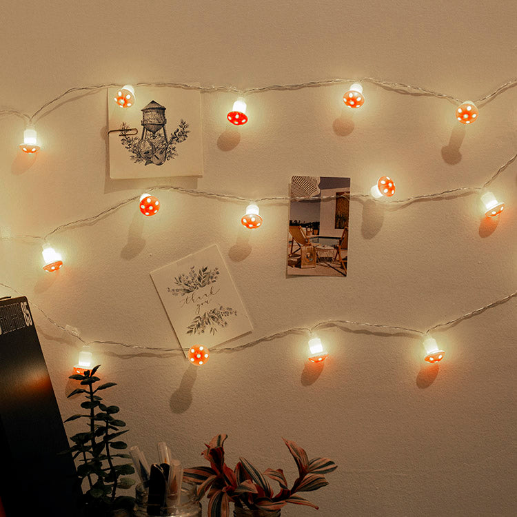 Kikkerland Home Mushroom String Lights Pilz Lichterkette USB