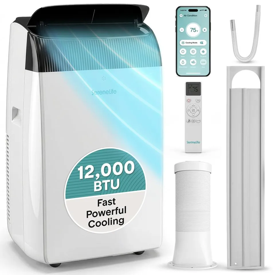 Serenelife Portable AC Mobile Klimaanlage 12000 BTU Weiß Heizen