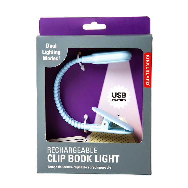 Kikkerland Booklight Leselampe Blau USB dimmbar Clip