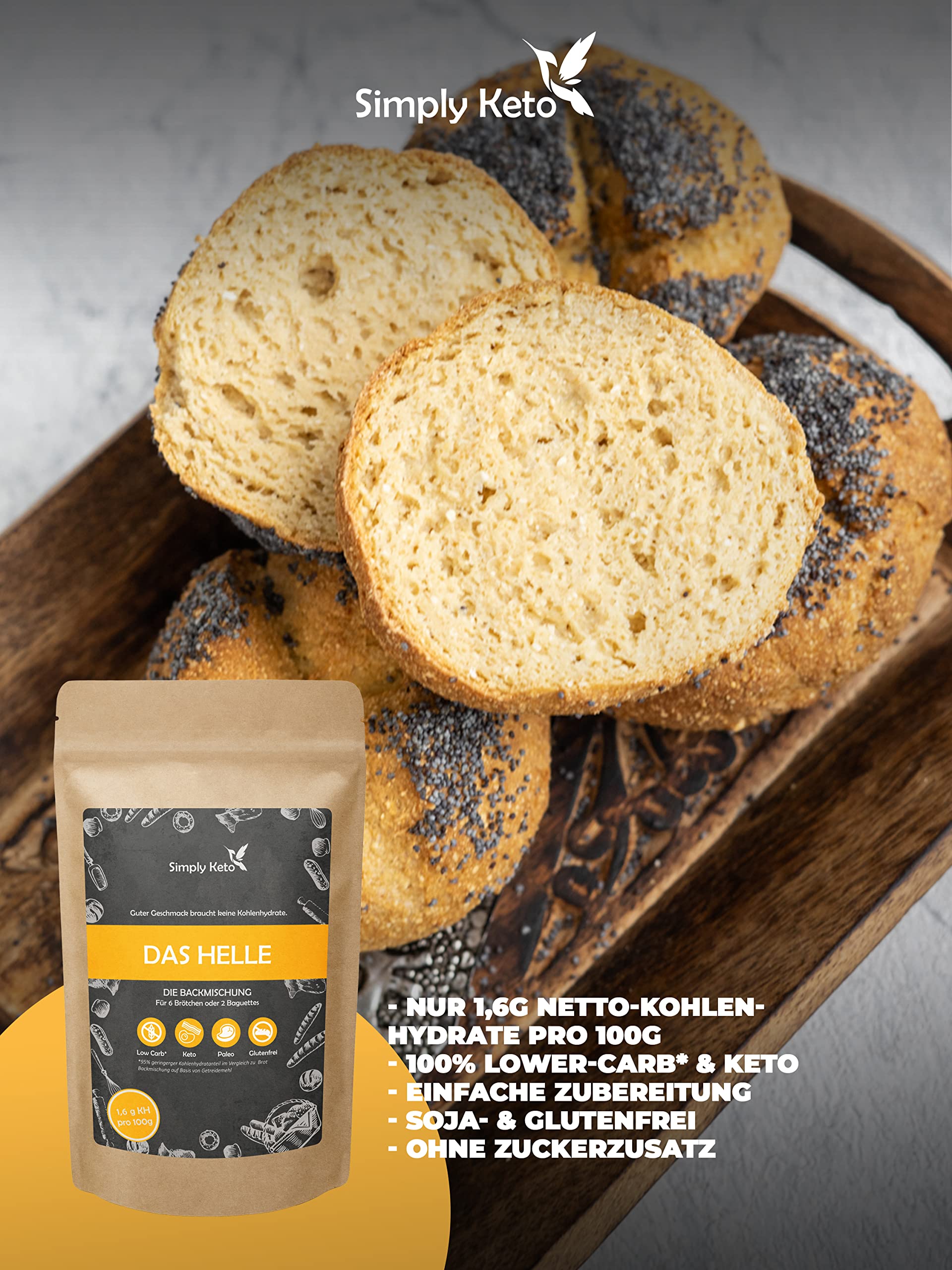 Simply Keto Die Helle Brot Backmischung 260 g Low Carb