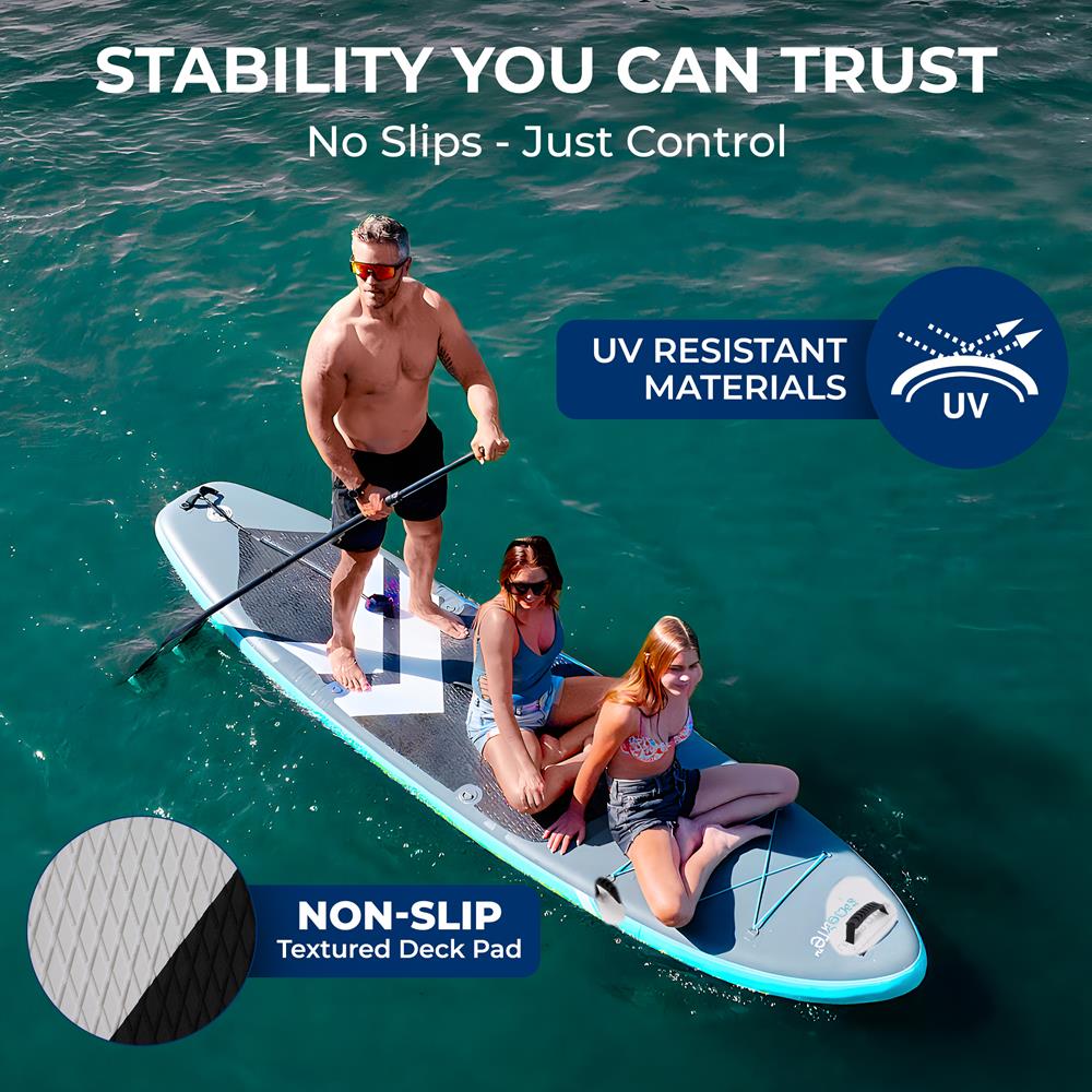 Serenelife SUP Board aufblasbar 353 cm Set 200 kg Familie