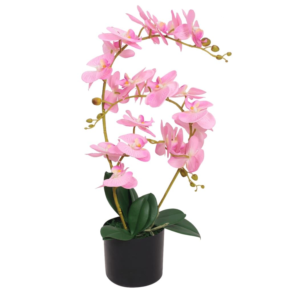 vidaXL Künstliche Orchidee weiß mit Topf 30 cm 9 Blüten