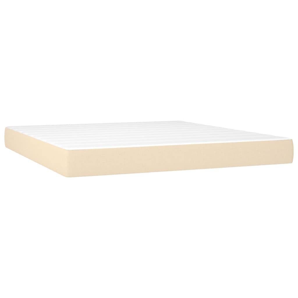 vidaXL Boxspringbett Creme 160x200 cm Stoff mit Matratze