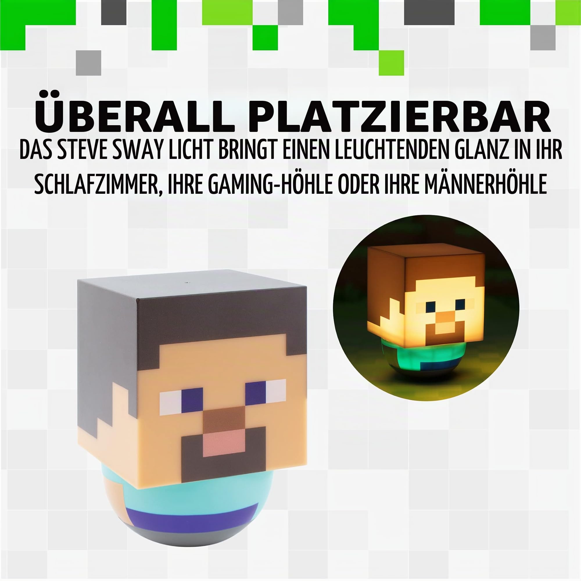 Paladone Minecraft Steve Lampe Tischlampe Deko-Licht