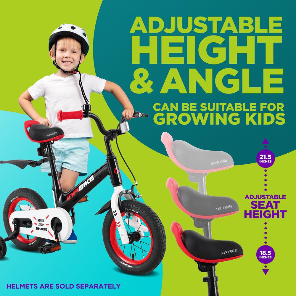 Serenelife Bicycle Kinderfahrrad 12 Zoll Schwarz Stützräder Dualbremse