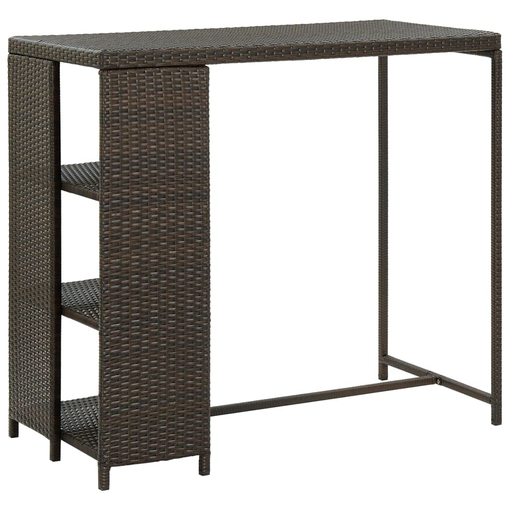 vidaXL Gartenbar-Set Rattan Braun 2 Barhocker mit Kissen
