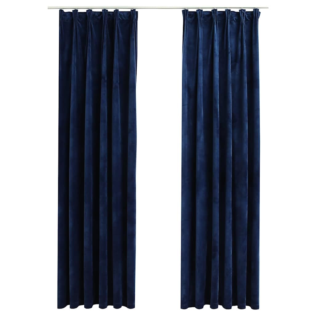 vidaXL Vorhang Samt Creme 140x175cm Verdunkelung 2er Pack
