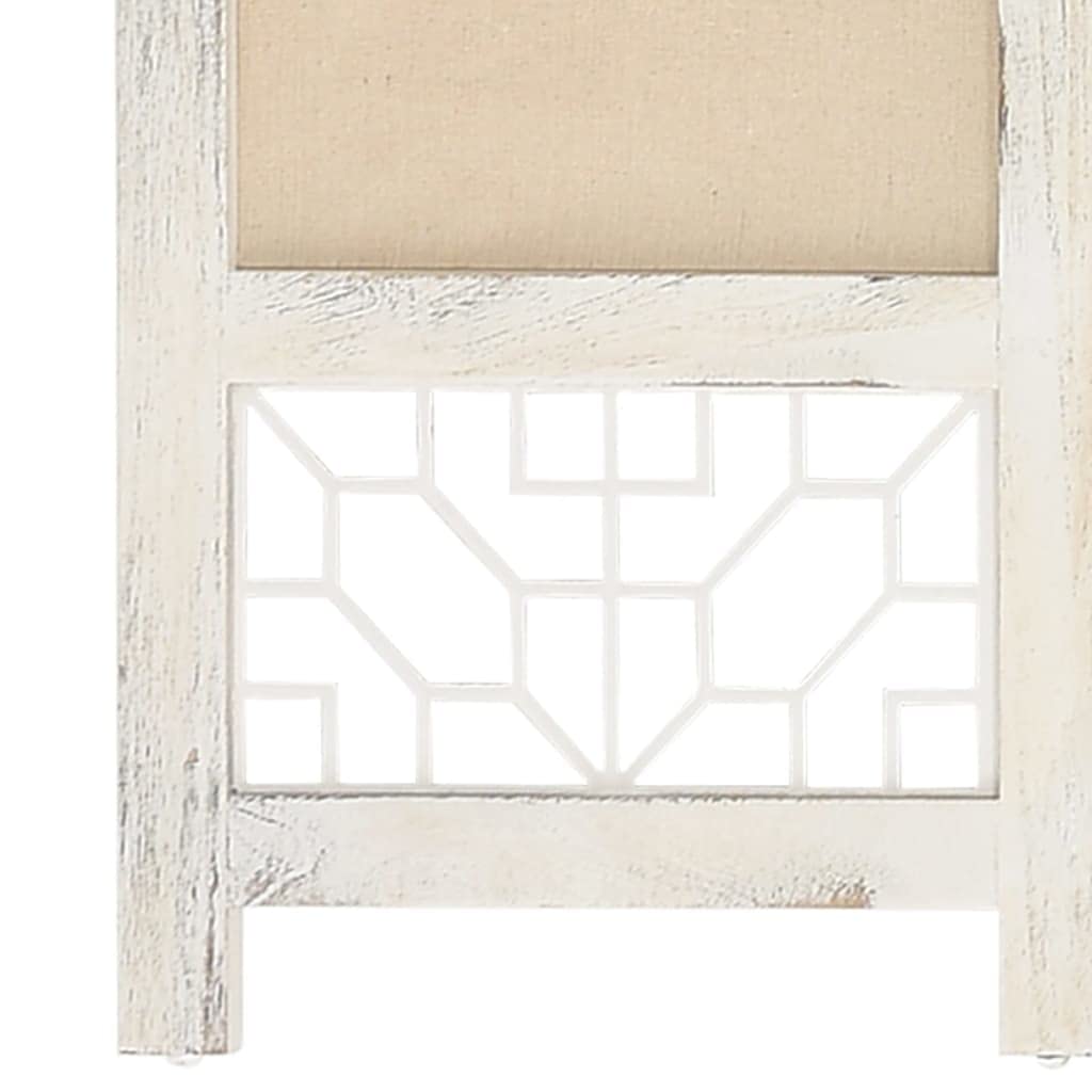 vidaXL Heim & Garten Raumteiler 5-tlg Paravent Creme 175x165cm