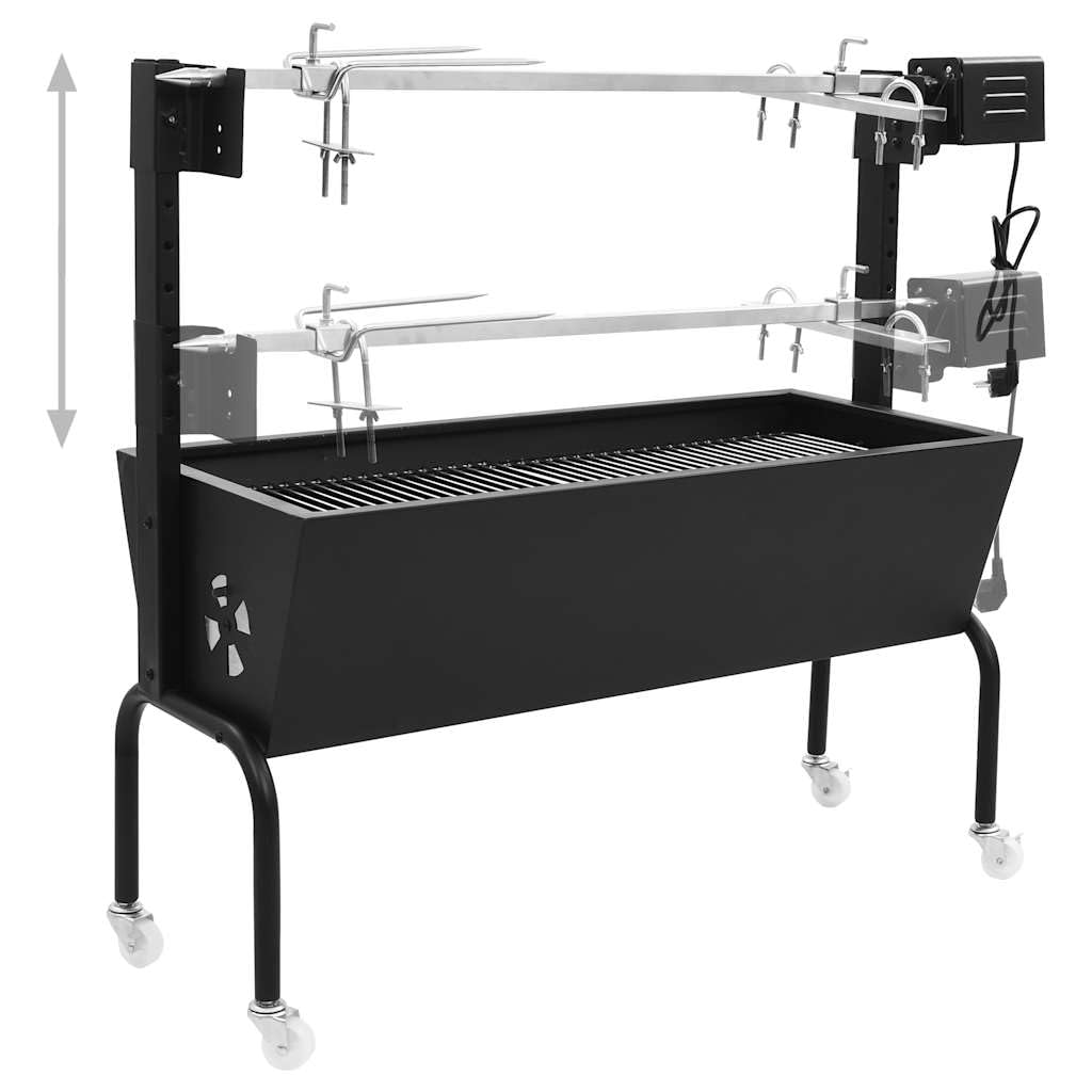 vidaXL Heim & Garten BBQ Rotisserie Grill Drehspieß Edelstahl