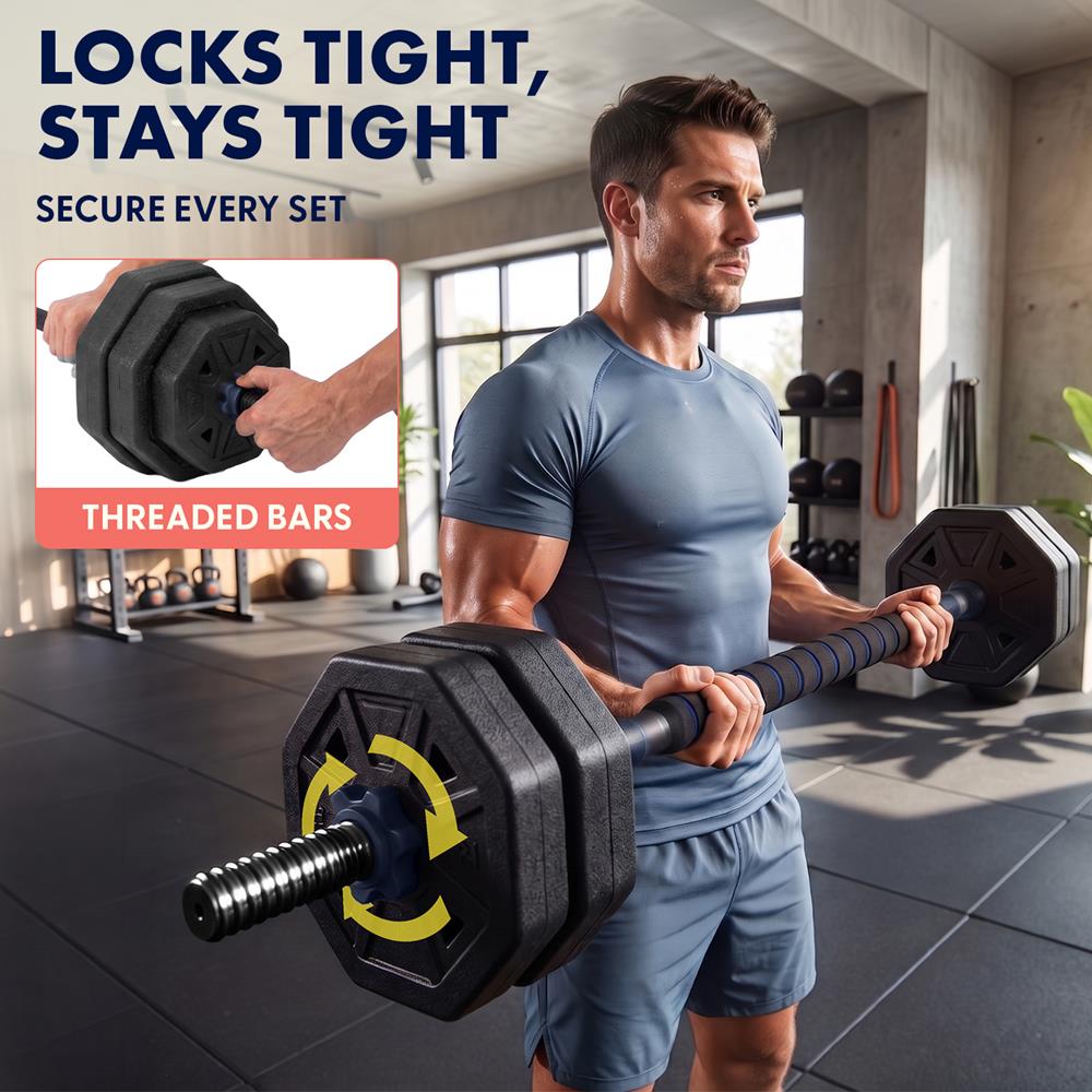 Serenelife Squatz 4-in-1 Hantelset 45 lbs Schwarz Navy