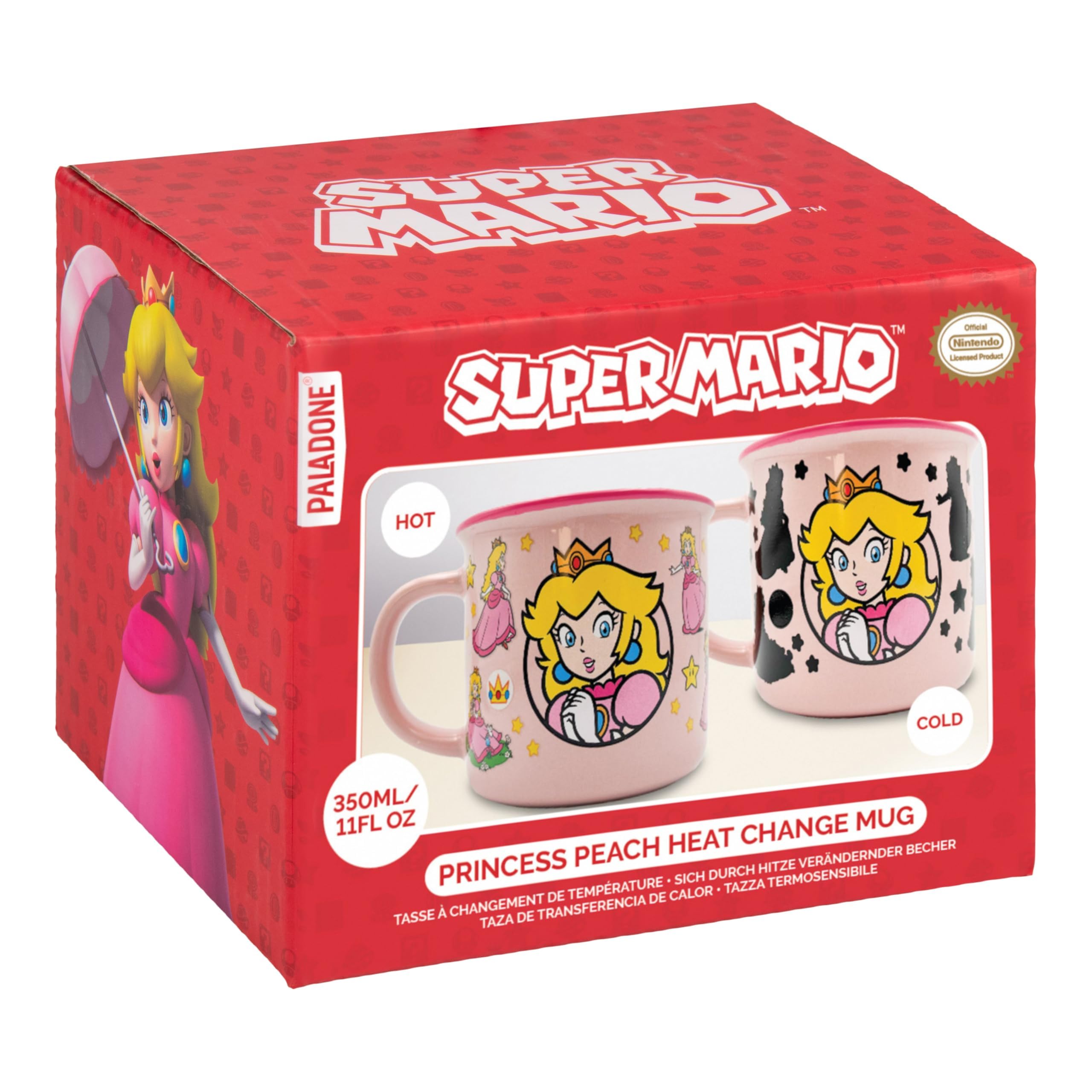 Paladone Super Mario Peach Tasse 300 ml rosa Thermoeffekt Keramik